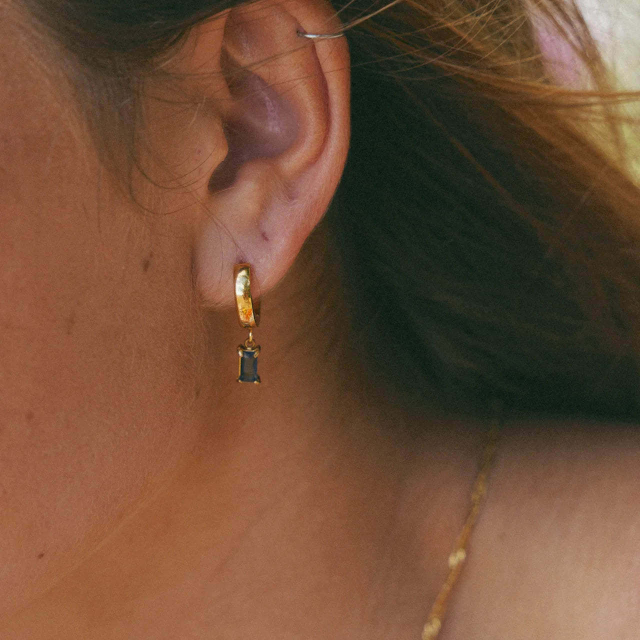 Aria Birthstone Huggies Earrings