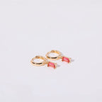 Aria Birthstone Huggies Earrings