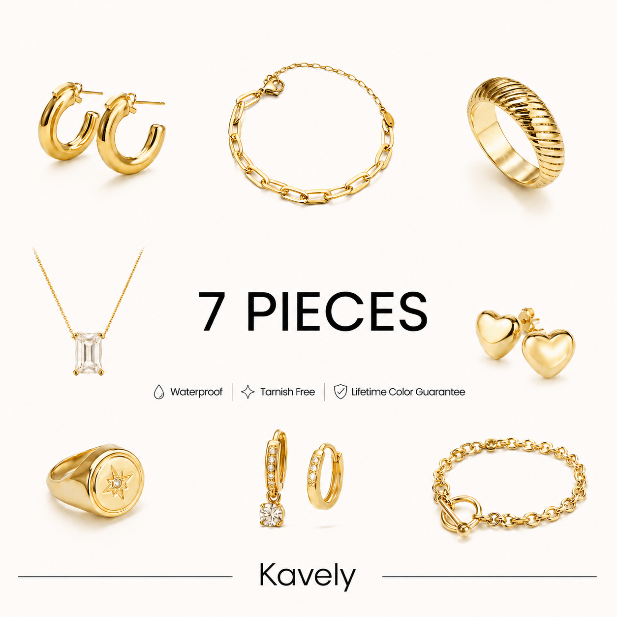 7 Pieces Waterproof Jewelry Bundle
