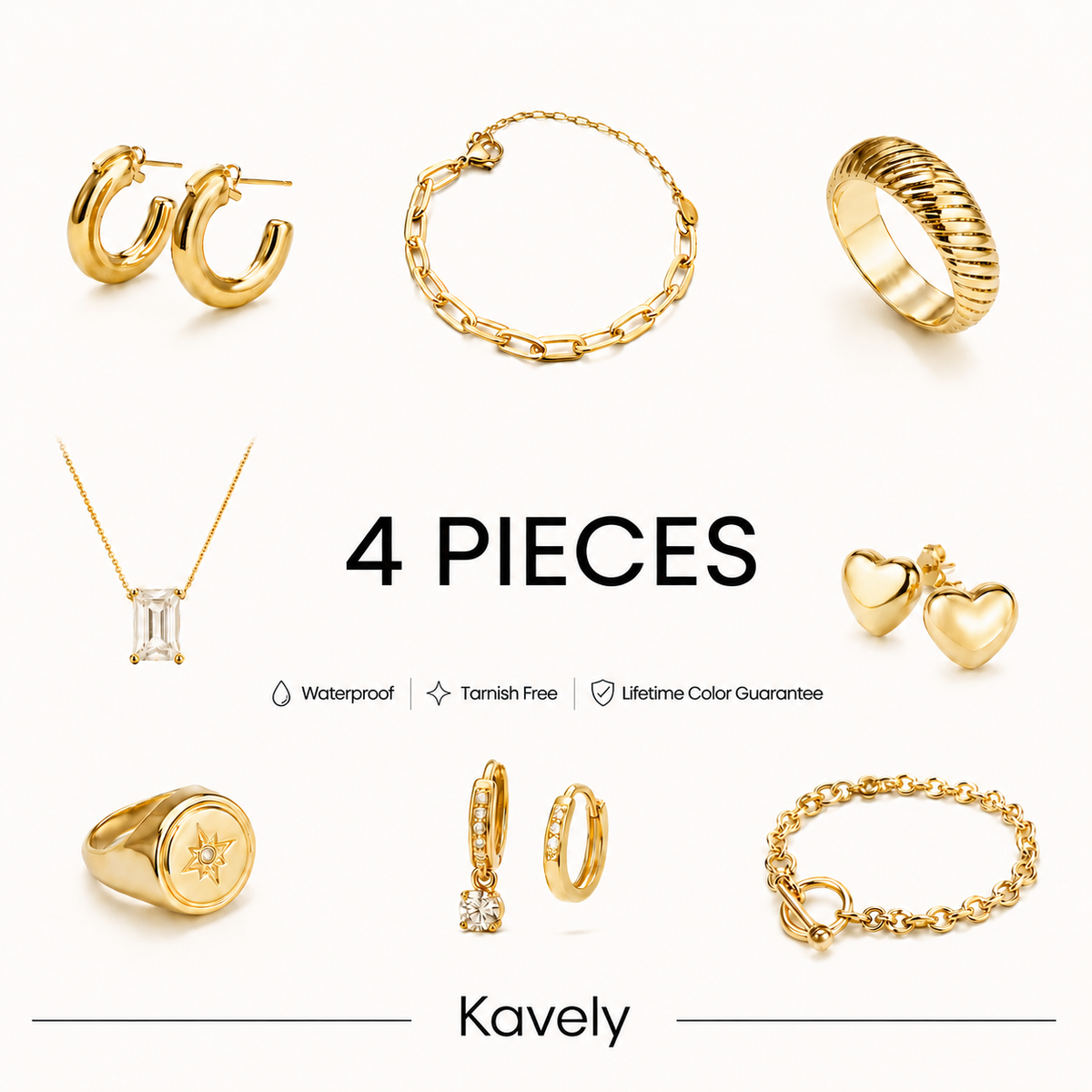 4 Pieces Waterproof Jewelry Bundle
