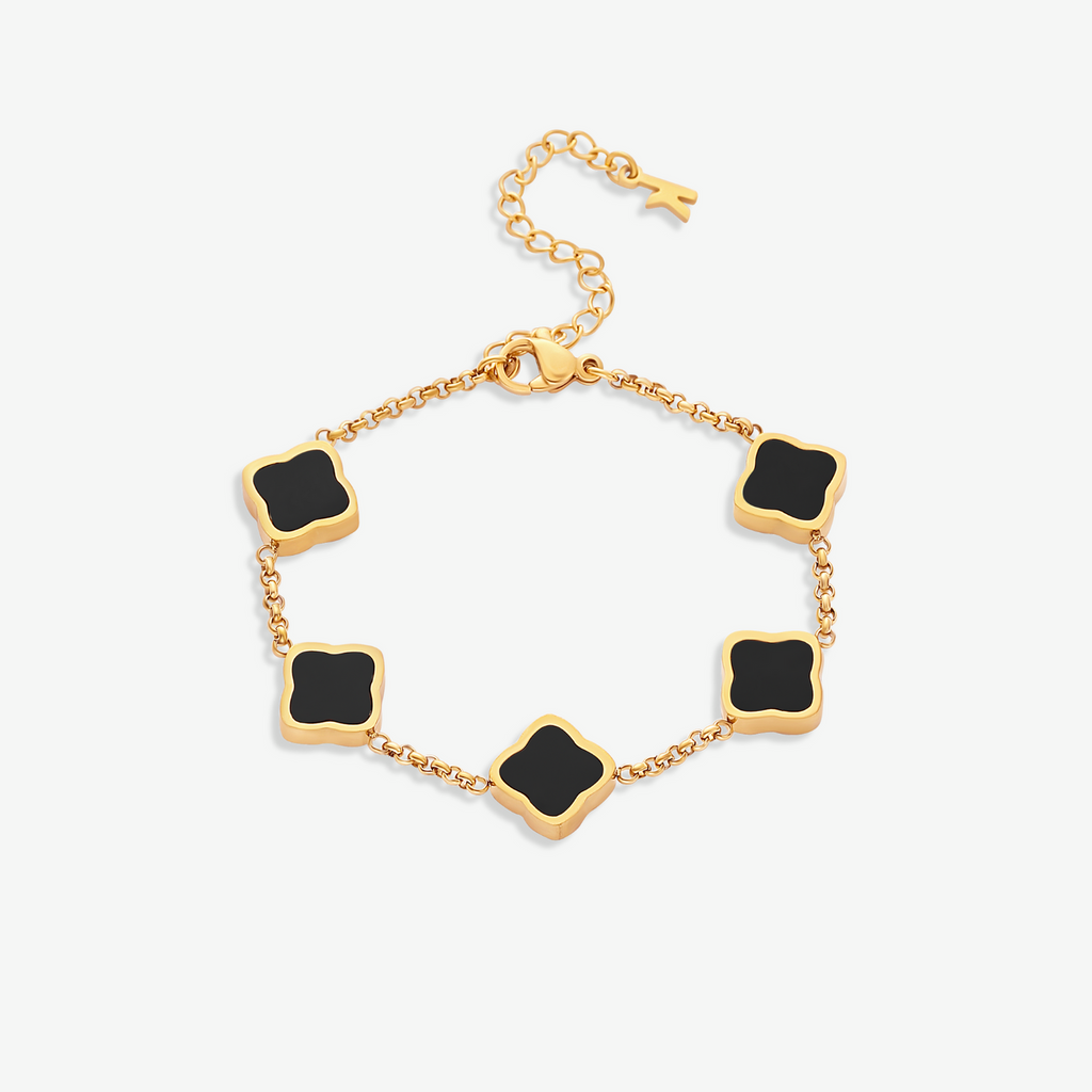 Celine Clover Bracelet - White-Gold