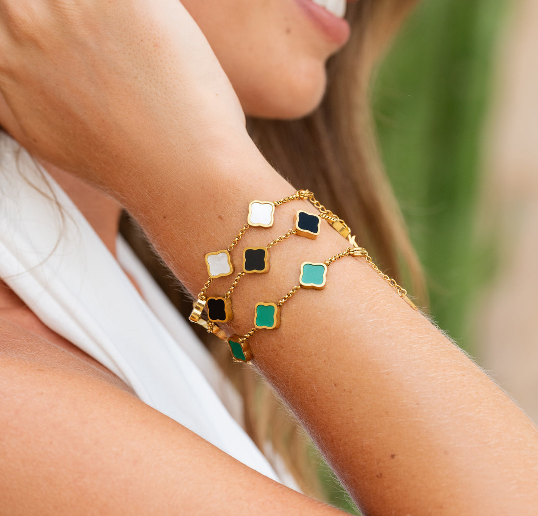 Celine Clover Bracelet - Black