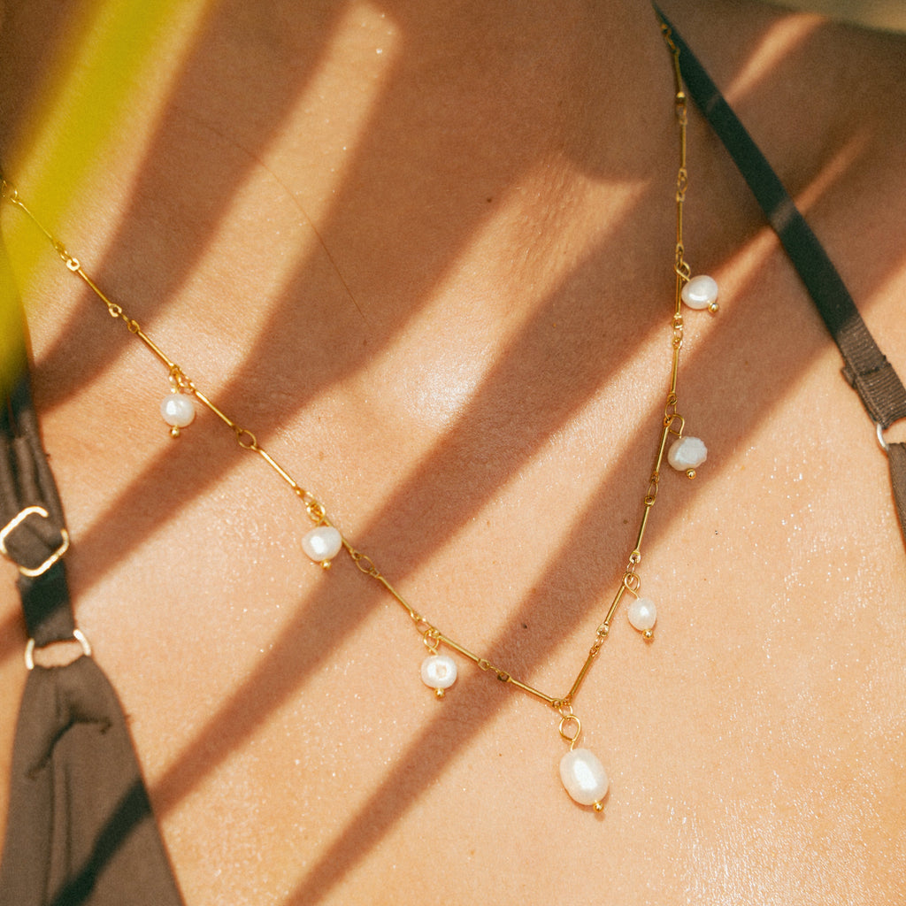 Santorini Pearl Necklace (Kavely)